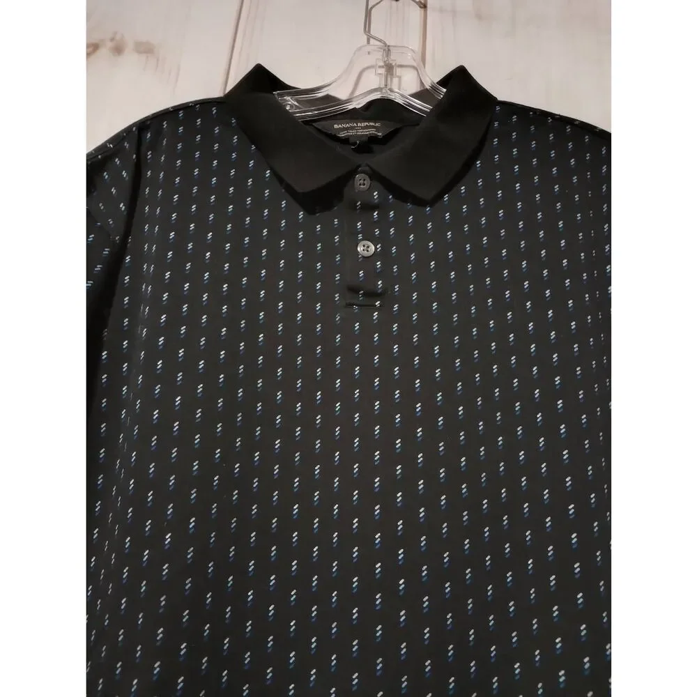 Banana Republic Polo‎ Men's Large Luxe Touch Black Blue